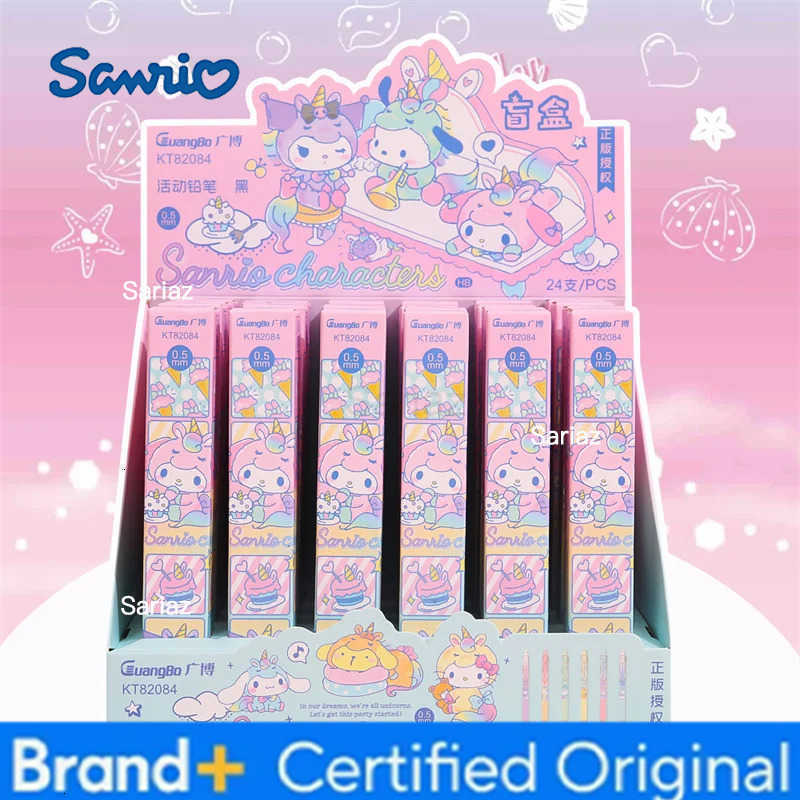 Sanrio 24 pcs/lot Kuromi Melody Cinnamoroll Mechanical Pencil Cute 05MM Drawing Writing Automatic Pen School Office Supplies H251231