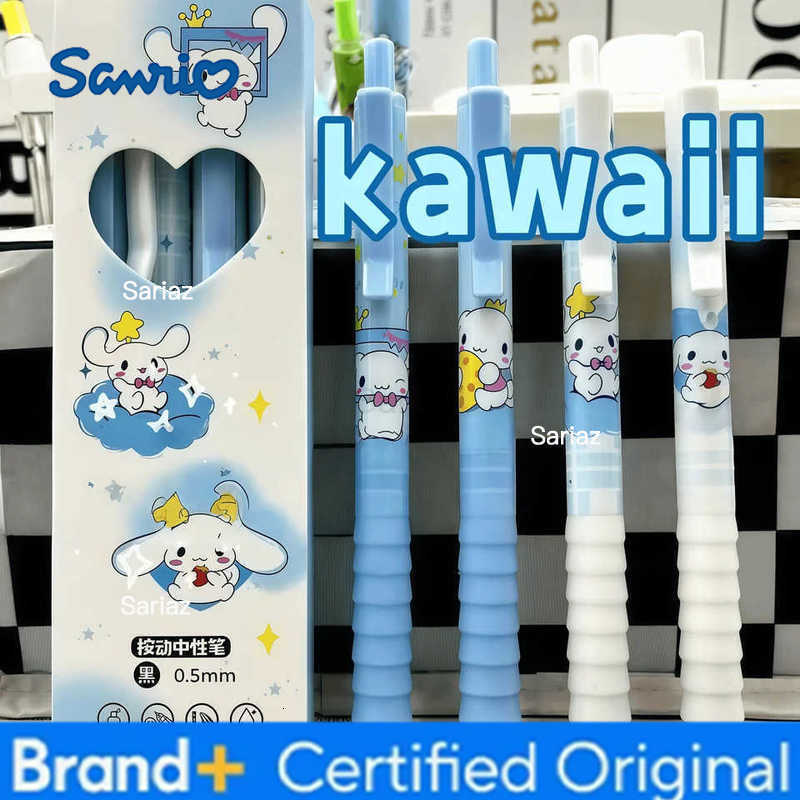 Sanrio 4Pcs/Set Cinnamoroll Kawaii Gel Pens 05mm Black Press - Type Writing Pens with Cute Design H251231