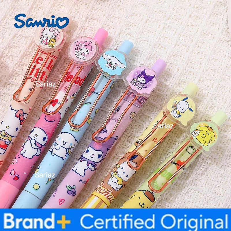 Sanrio 36pcs/lot Kuromi Melody Cinnamoroll Kitty Gel Pen Cute PomPomPurin 05mm Black Ink Press Signature Pens School Supplies H251231