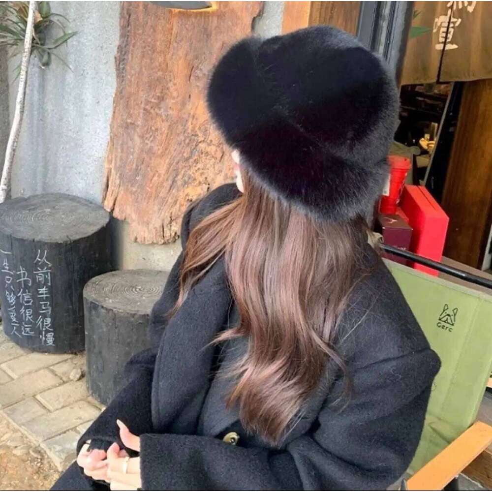 2pcs Faux Fur Mongolian With Thick Fleece Lining, Soft Warm Winter Plush Hat For Women 25T1231