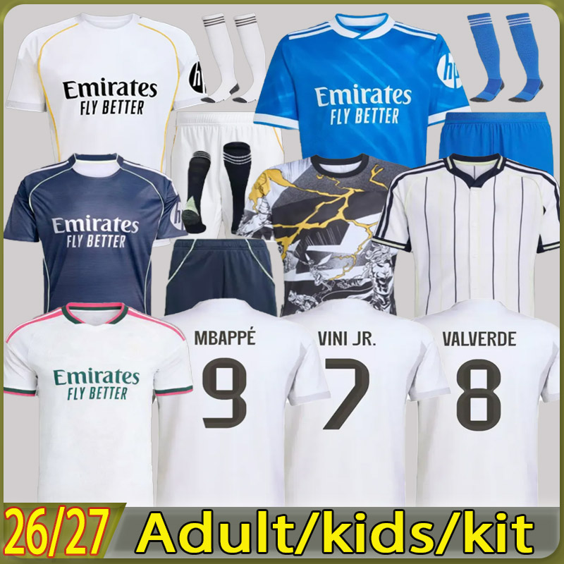 26 27 Reals Madrid MBAPPE BELLINGHAM TRENT VINI JR 2025 2026 Soccer Jerseys RODRYGO MODRIC Valverde Endrick Reals Madrid Football Shirt Kids Kit Uniform Camiseta