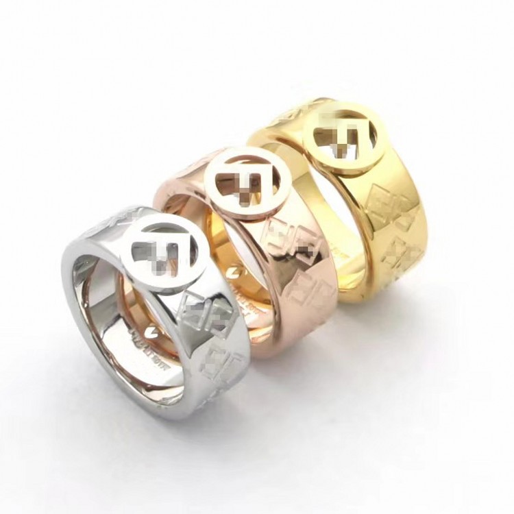 3 Colors Women Luxury Designer Ring Stainless Steel Classic Love Ring High Polished Simple F Letter Fashion Rings For Party Wedding Gift