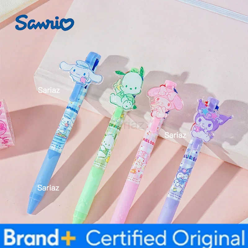 Sanrio cartoon My melody kuromi Cinnamoroll Pochacco anime gel pen 05mm click pen black blue red three-color pen cute gift new H251231