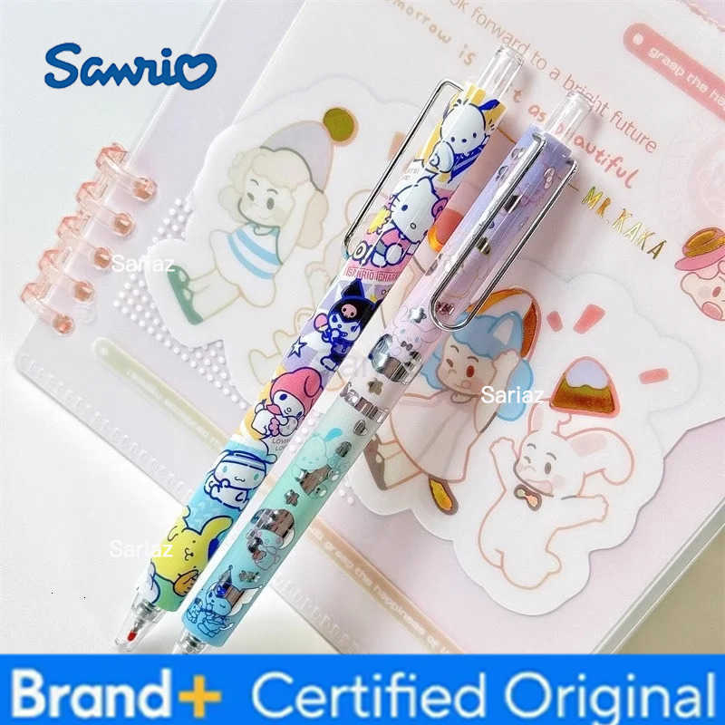 Sanrio 24pcs/lot Kuromi Melody Cinnamoroll Kitty Gel Pen Cute Pochacco 05mm Black Ink Press Signature Pens School Supplies H251231