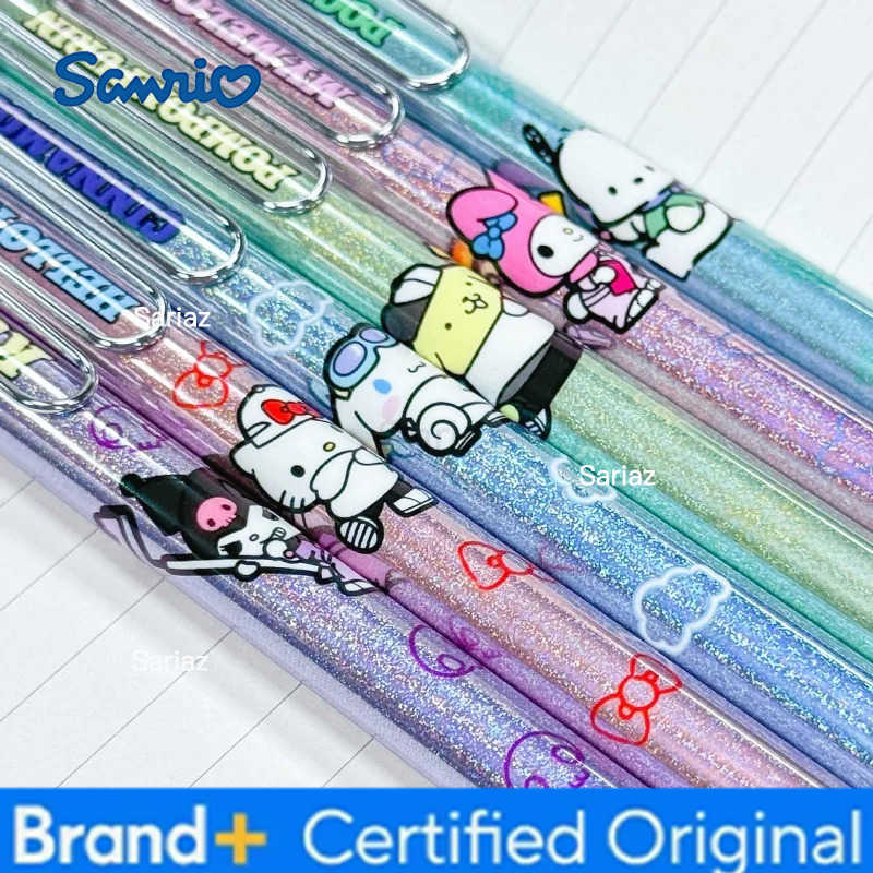 Sanrio 12pcs/lot Kuromi Melody Cinnamoroll Kitty Press Gel Pen Cute 05mm Black Ink Neutral Pens Office School Supplies H251231