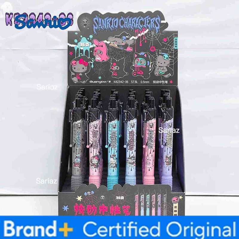 Sanrio 36pcs Characters Ghost Series Press Gel Pen Cute 05mm Black Neutral Pens Office School Supplies Stationery H251231