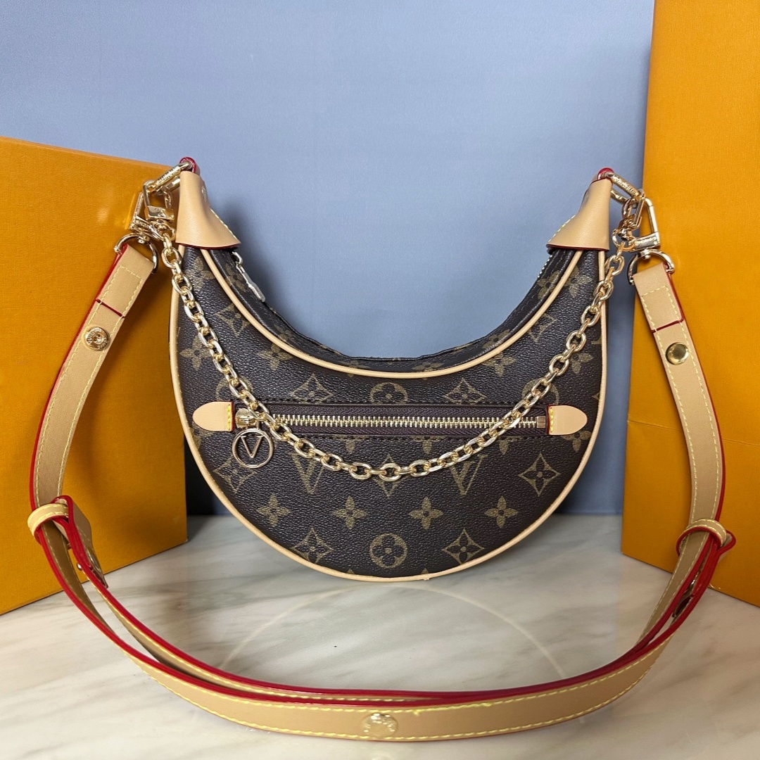 Designer bag crossbody bags metal chain women handbags brown tote bag wallet saddle bag fashion brand shoulder bag high quality Crescent half moon Underarm bags