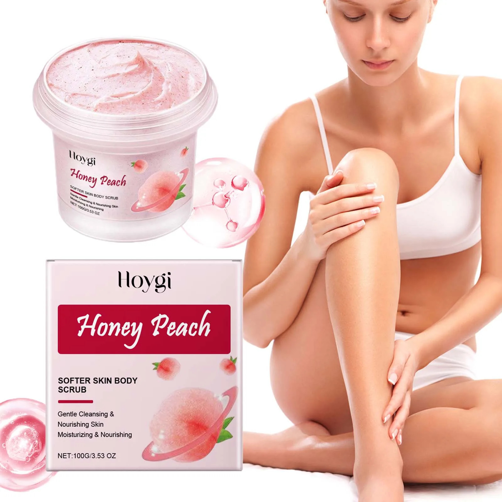 Honey Peach Softer Skin Body Scrub Gentle Exfoliating Cleanser Brightening Deep Cleaning Moisturizing Shiny Smooth Body Scrub 251222