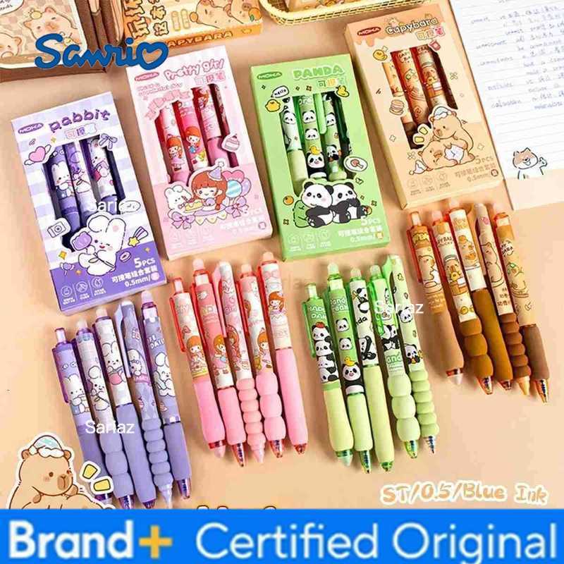 Sanrio Gel Pens Cute Capybara Kawaii Aesthetic Quickly-Drying Erasable Back To School Students Office School Supplies Stationery Set H251231