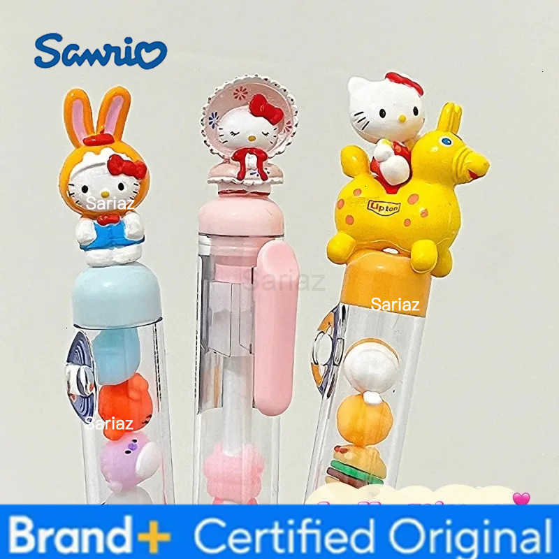 Sanrio New Style Hello Kitty Beaded Gel Pen Cartoon Cute KT Cat Clothing Modeling 05mm Black Ink Press Pen Students Friend Girl Gift H251231