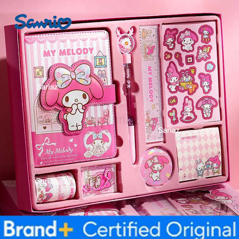 Sanrio Kuromi ledger set My Melody learning stationery gift box cute cartoon children and girls kawaii sticker notebook gift H251231