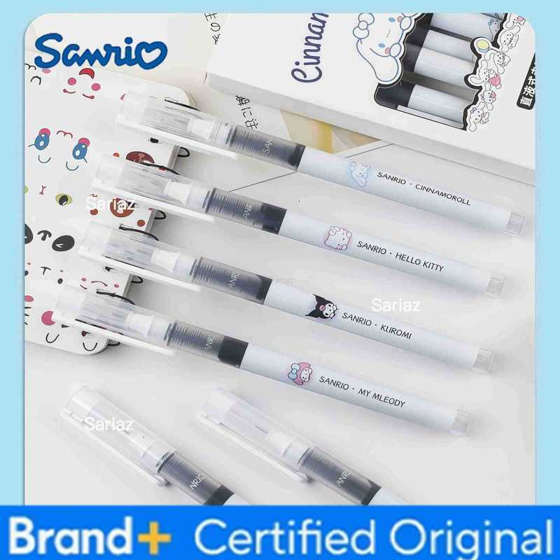 Sanrio 6pcs Gel Pen Set 05mm Fine Point Hello Kitty Cinnamoroll Kuromi Melody Cartoon Black Ink Stationery Supplies H251231