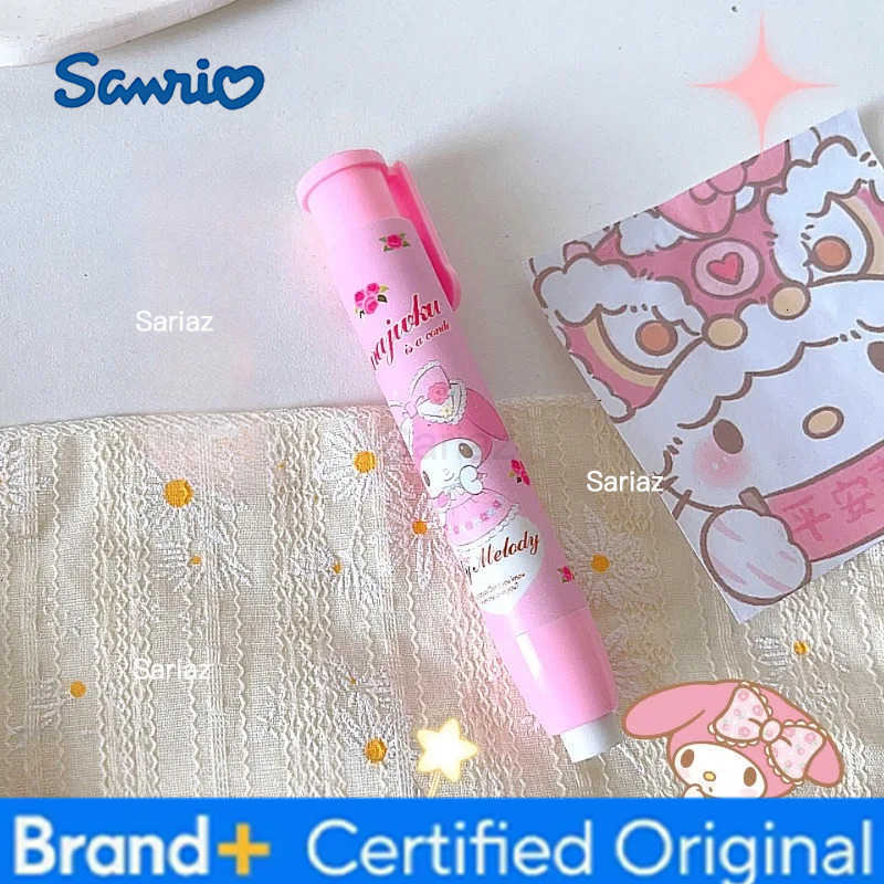 Sanrio Hello Kitty Pushable Erasers Anime Action Figures Kuromi Cinnamoroll My Melody Cartoon Stationery Children Birthday Gifts H251231