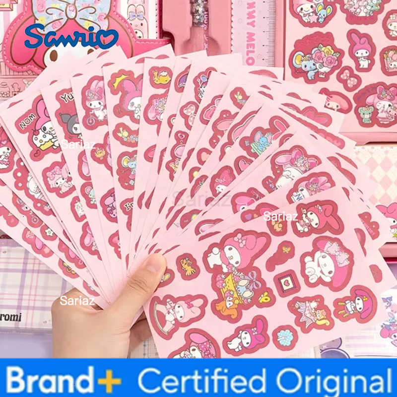 Sanrio Stationery Set My Melody Kuromi Notebook Stickers Gel Pen Ruler sticky note badge Student School Supplies Kids Gift H251231