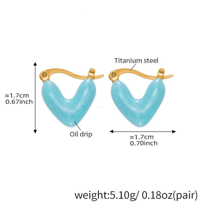 Y2K Niche Light Luxury Glaze Heart Dangle Earrings: 18K Gold Plated Exquisite Unisex Jewelry, Affordable Valentine's Day Gift for Party & Daily S