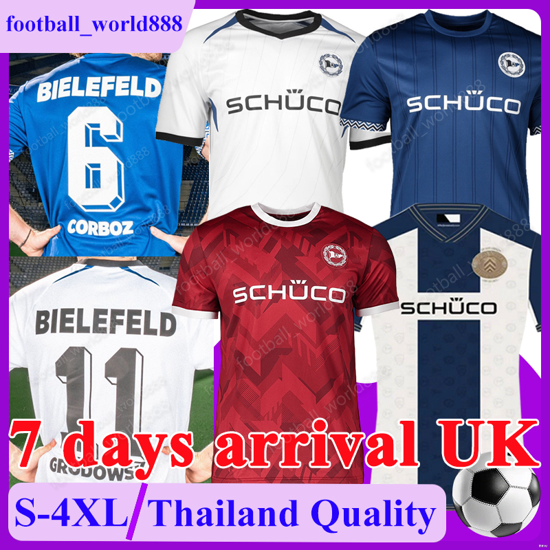 4XL Trikots Arminia Bielefelds Soccer Jerseys 120th Anniversary GRODOWSKI YOUNG 25 26 Football Shirts SARENREN BAZEE KANIA Football Kits CORBOZ Men Kids Kits Set