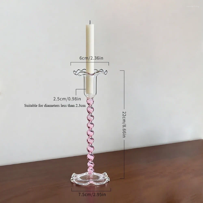 Candle Holders European Style Flower Bud High Footed Holder Retro Color Spiral Wedding Home Creative Desktop Decoration H260310