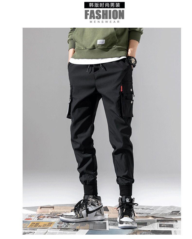 WOZK casual pants men 2026 new spring and summer retro embroidered straight leg pants designer work
