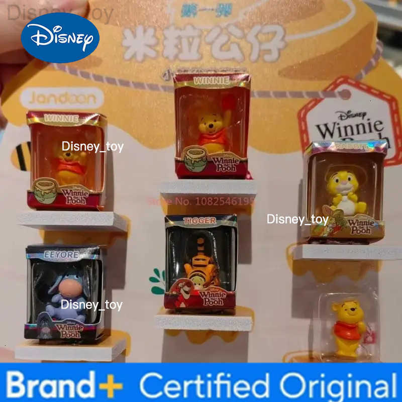 Disney Genuine Jandoon Winnie The Pooh Blind Box Doll Winnie Rice Grain Tigger Piglet Eeyore Action Figure Model Toy Collection Gift H251231