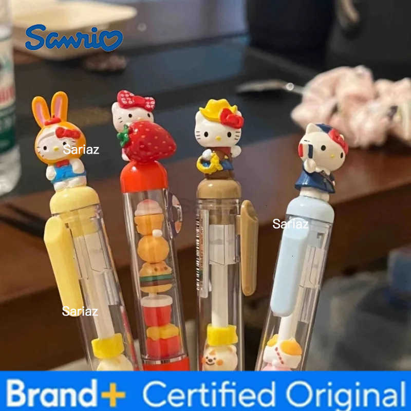 Sanrio Hello Kitty Kuromi Beaded Gel Pen My Melody Clothing Modeling 05Mm Black Ink Press Pen Students Friend Christmas Gifts H251231
