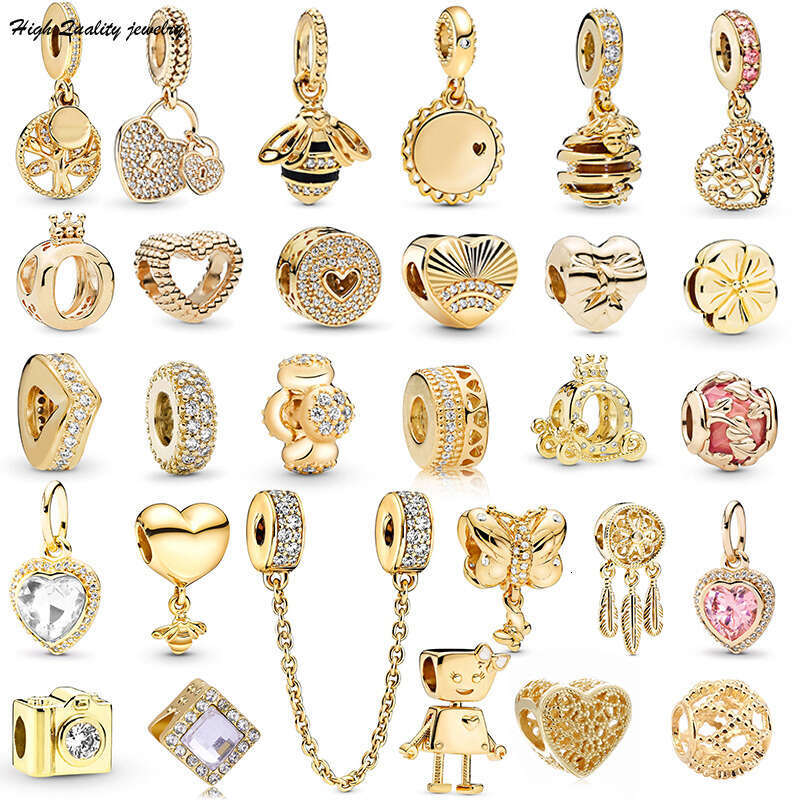 New Popular 925 Sterling Silver Gold Bee Feather Tree Of Life Bella Beads Fit S925 Snake Charm Bracelet Ladies Jewelry Special Offer wholesale