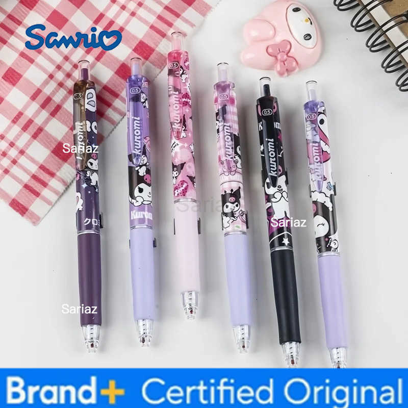 Sanrio Click Pen Kuromi Series Cartoon Cute Good-looking Gel Pen 05 Smooth Quick-drying Writing Pen for Students Wholesale H251231