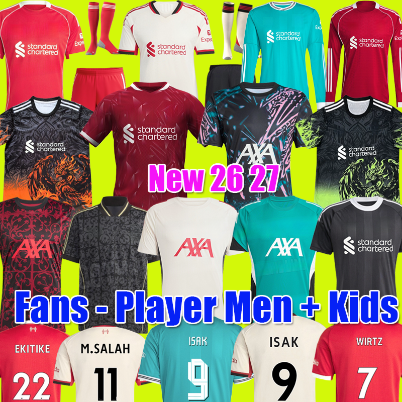 2026 new icons ISAK long sleeves Wirtz liverpool 25 26 27 MAC ALLISTER soccer jersey football shirt SZOBOSZLAI A.BECKER men kids kit SALAH Kerkez Pre match Training