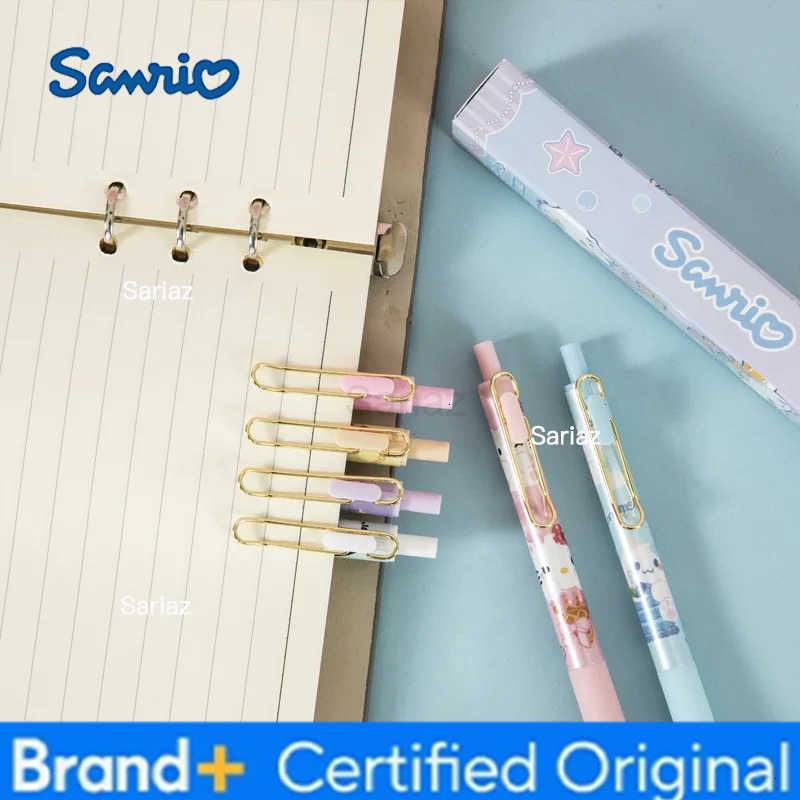 Sanrio 24pcs/lot Mermaid Press Gel Pens For Writing Cute Kitty 05mm Black Ink Neutral Pen Kuromi Office School Supply H251231