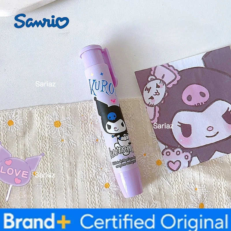 Sanrio Hello Kitty Pushable Erasers Anime Action Figures Kuromi Cinnamoroll My Melody Cartoon Stationery Children Birthday Gifts H251231