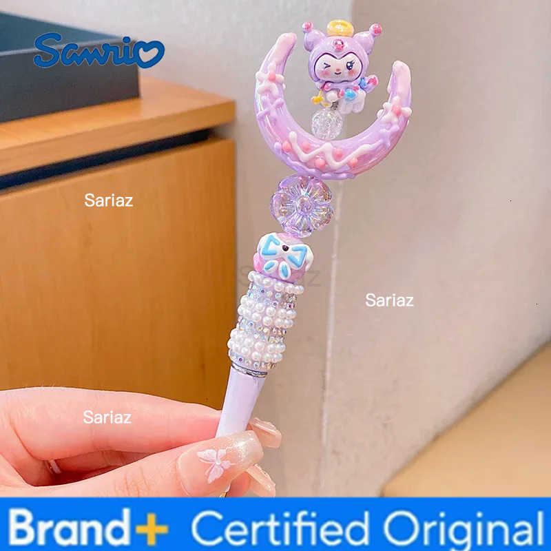 Sanrio animation peripheral crystal rotating gel pen black cute girls dream cinnamoroll my melody ball pen kuromi birthday gift H251231