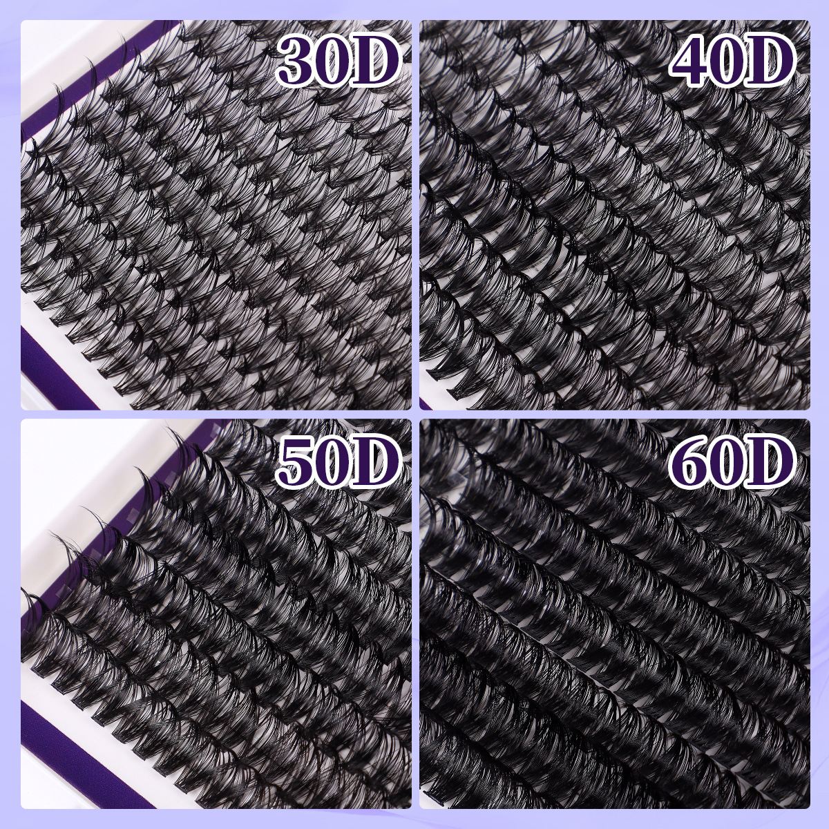 760Pcs DIY Cluster Lashes Kit with Lash Bond & Seal Thick Fluffy DIY Individual Eyelashes Soft Lightweight Hand Made Reusable D Curled Segmented Eyela