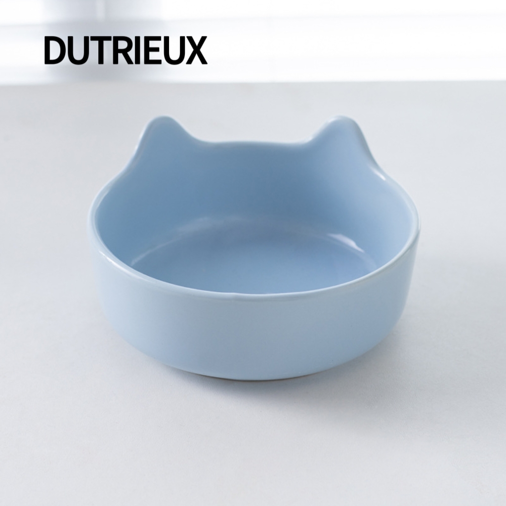 H2037 Creative ceramic cat and dog food bowls with double bowl design, food and water on the same shelf, non-slip.
