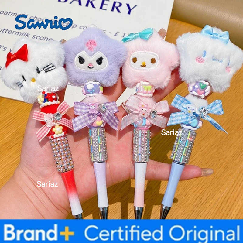 Sanrio Plush Rotating Neutral Pen Cute and Fun Girl Writing Smooth Neutral Pens Student stationery and office supplies Girl Gift H251231