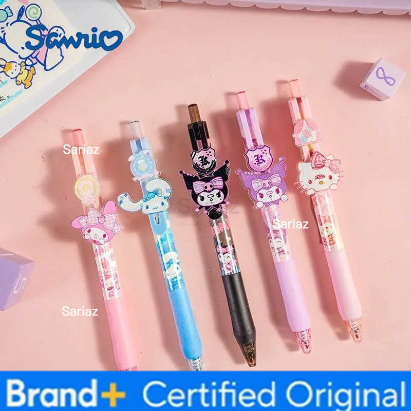 Sanrio 15/30 Kawaii Melody Kuromi Cinnamoroll Kitty Press Gel Pen Cute 05mm Black Ink Neutral Pens Office School Supplies H2512311