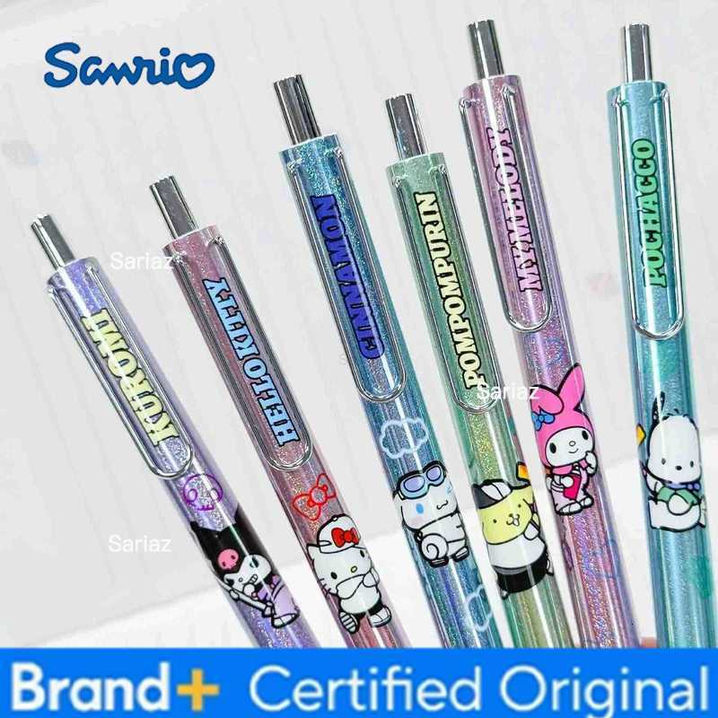 Sanrio 12pcs Kuromi Melody Cinnamoroll Kitty Press Gel Pen Cute 05mm Black Ink Neutral Pens Office School Supplies H2512311