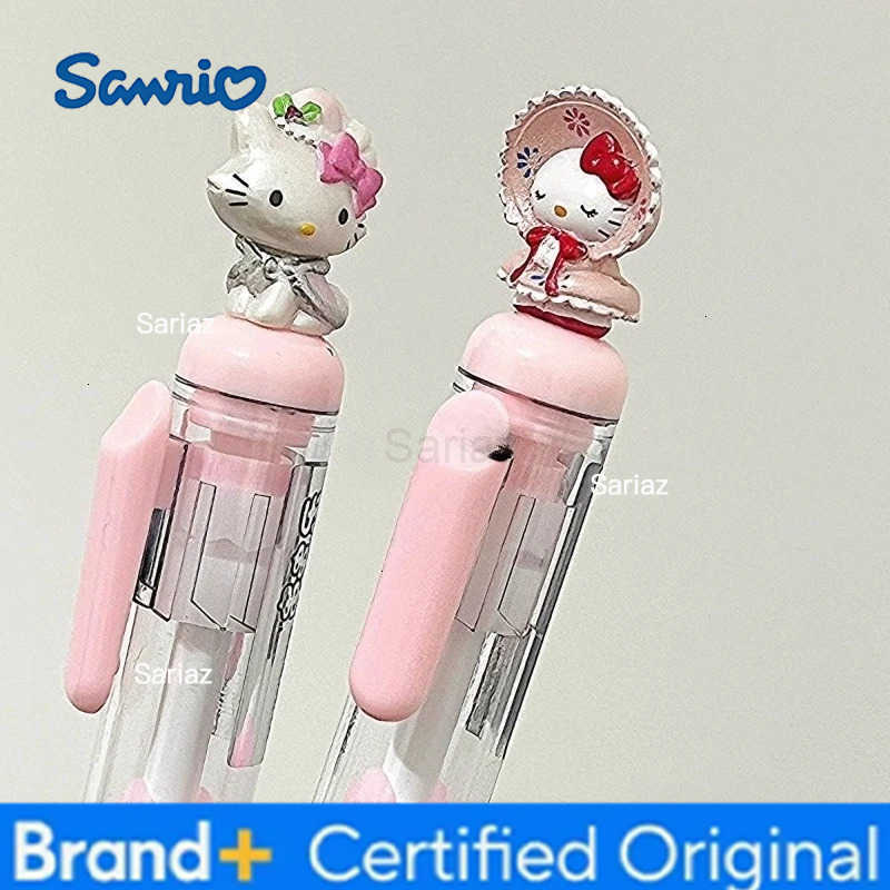Sanrio Cartoon Hello Kitty Beaded Gel Pen Kawaii 05mm Black Ink Press Pen DIY Beaded Ballpoint Pen for Student Friend Girl Gift H251231