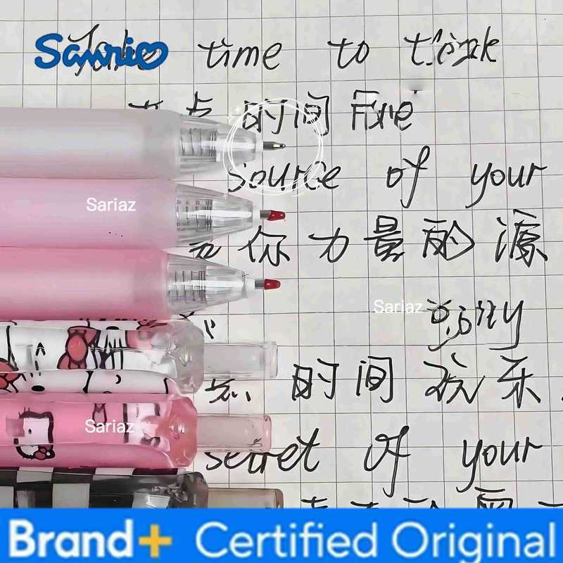 Sanrio 6Pcs/Set Sanriou Kawaii Kuromi Hello Kitty 05mm Gel Pens Set Cute Black Pen Cartoon School Student Stationery Supplies Gift H251231