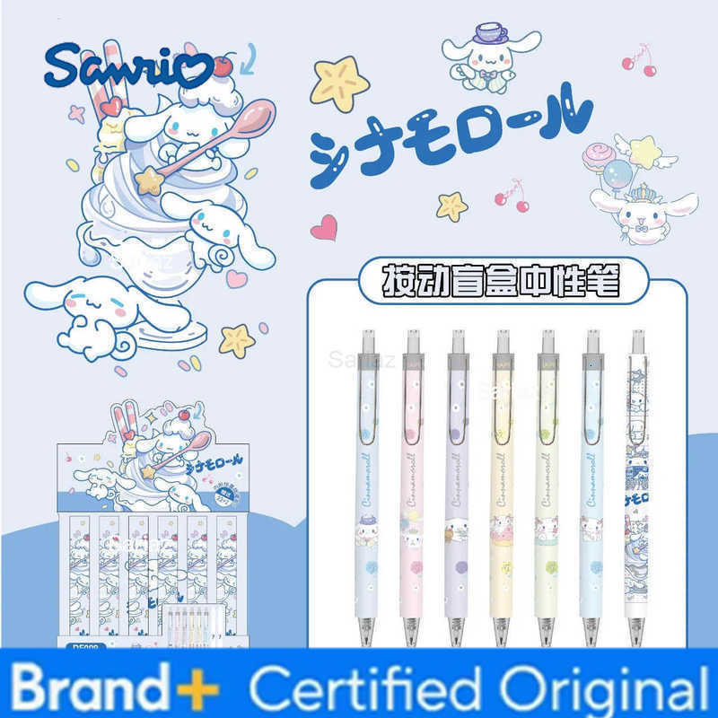 Sanrio 24pcs Kawaii Cinnamoroll Press Gel Pen Cute 05mm Black Ink Neutral Pens Office School Supplies Stationery H251231