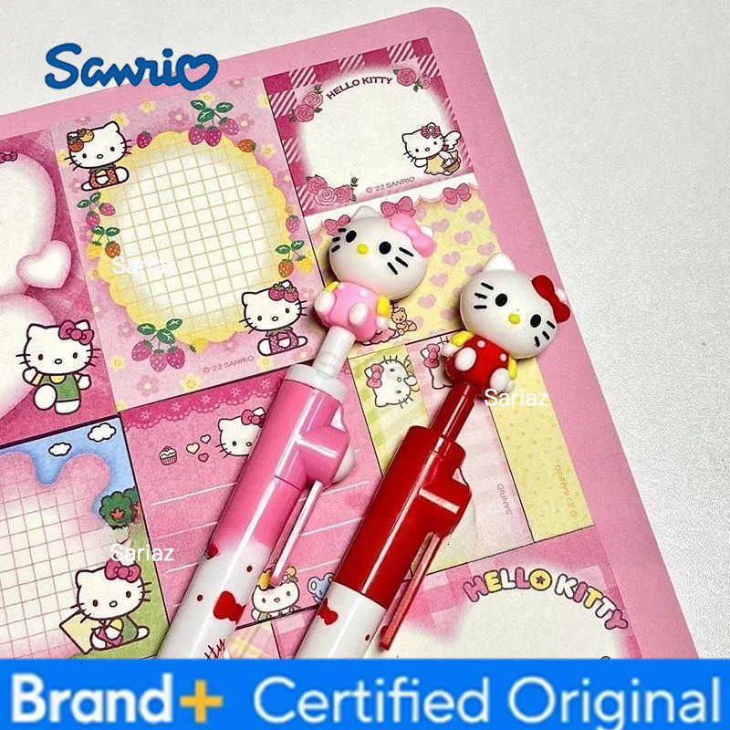 Sanrio New Kawaii Hello Kittys Rotatable Gel Pen Cute Neutral Pen 05mm Cartoon School Office Supplies Students Stationery Gift Refil H251231