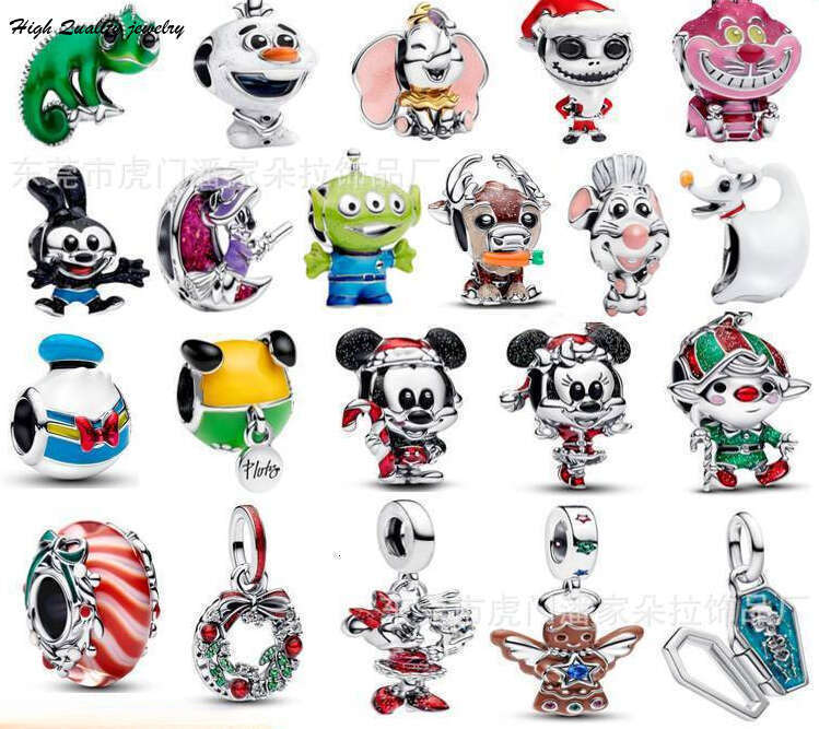 2025 New Christmas charms beads 925 Sterling silver animal Charms fit For Silver Women's Bracelet necklace DIY Gift Free Delivery free shipping