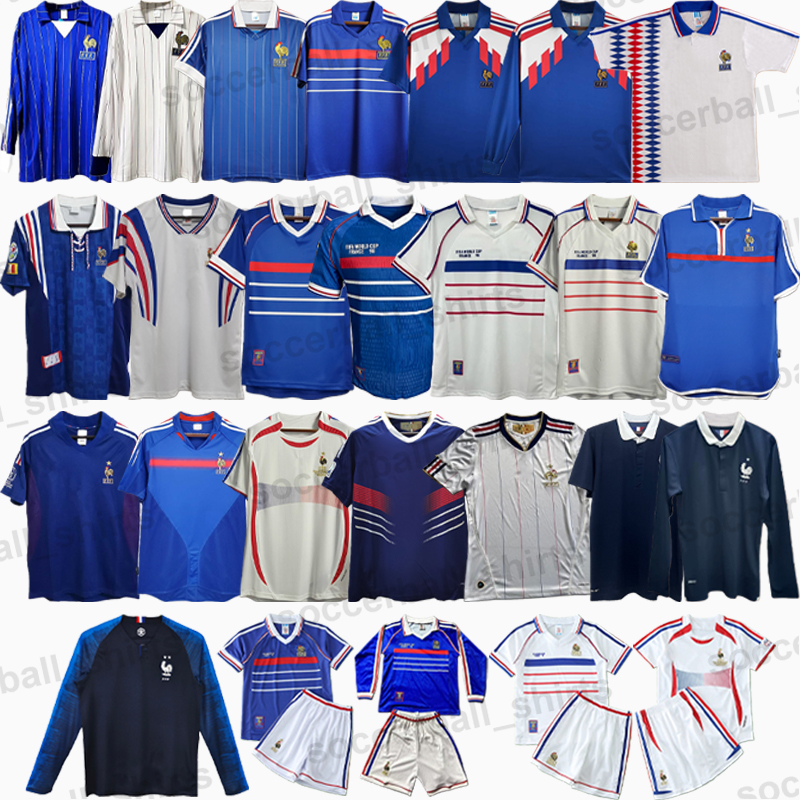 France Retro Football Soccer Jerseys Classic Football Shirts Tops Kits Vintage Men Kids ZIDANE PLATINI HENRY THURAM DESCHAMPS VIEIRA