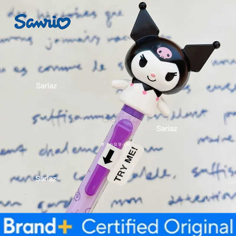 Sanrio Japan Kuromi Cinnamon Dog Kitty Waves Her Hands Cute Three Dimensional Doll Big Head Doll Movable 07mm Ballpoint Pen H251231