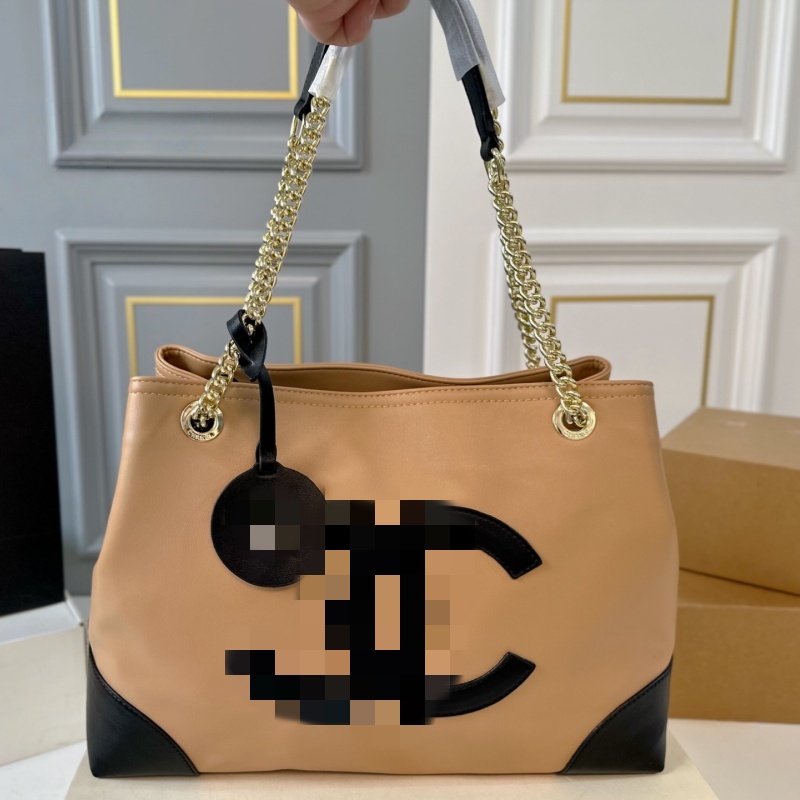 Designer Luxury Brand Double C Handbag Women Leather Shoulder High Quality Chain Shopping Bag Large Capacity Tote Bags