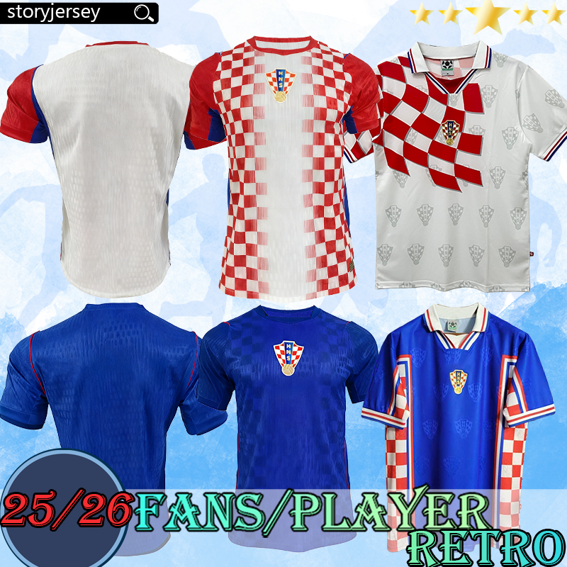 2026 2027 World Cup Croatia team home Away jersey Retro 1998 MODRIC MAJER Croatie Jerseys GVARDIOL KOVACIC SUKER PERISIC soccer jerseys men Fans Player customize 06