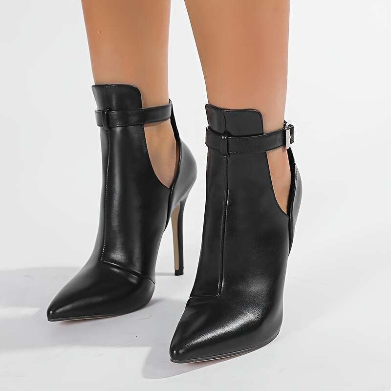 Designer Pleated Women Short Boots Fashion Elegant Pointed Toe Shoes Thin High Heels Ladies Knight Mid Calf Booties With Box MOJIDASHU