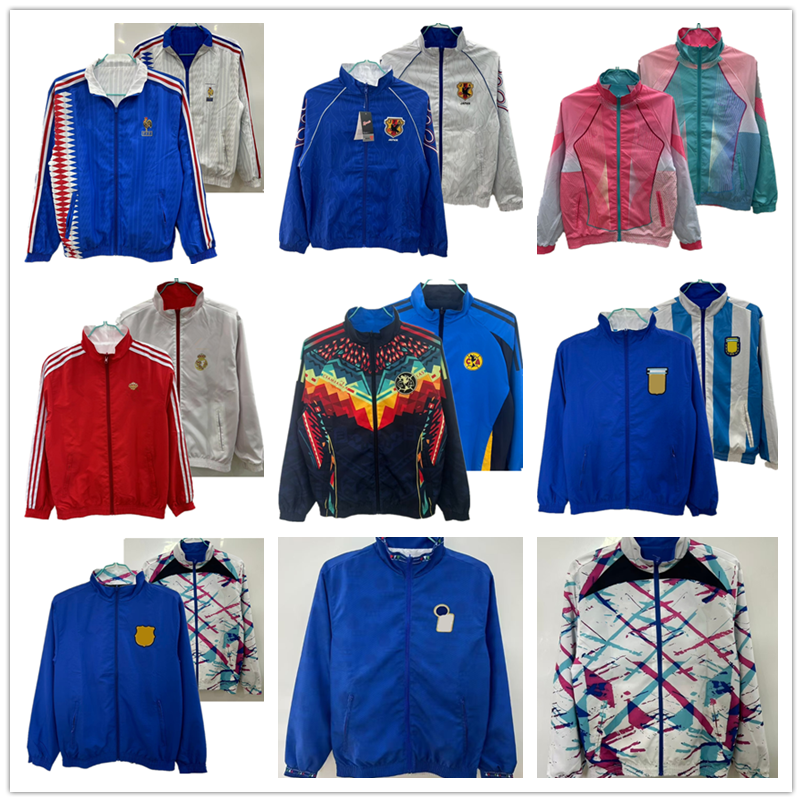2025 26 Retro embroidery reversible windbreaker Japan tracksuit jogging PEDRI GAVI windbreaker FranceES tracksuit football jogging