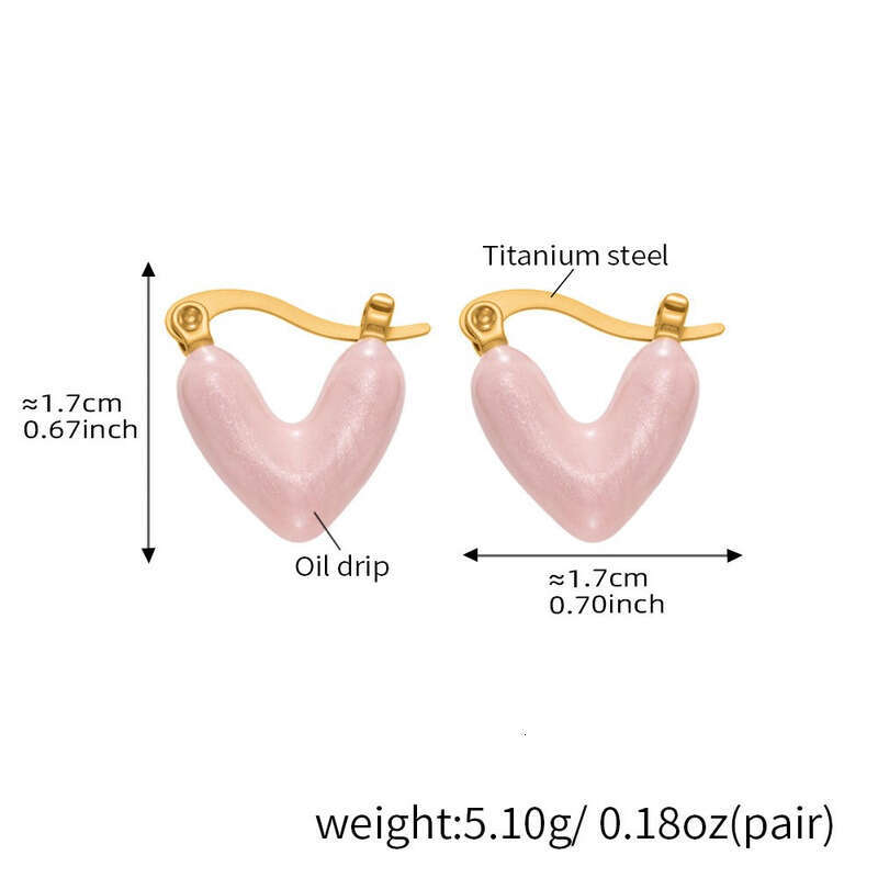 Y2K Niche Light Luxury Glaze Heart Dangle Earrings: 18K Gold Plated Exquisite Unisex Jewelry, Affordable Valentine's Day Gift for Party & Daily S