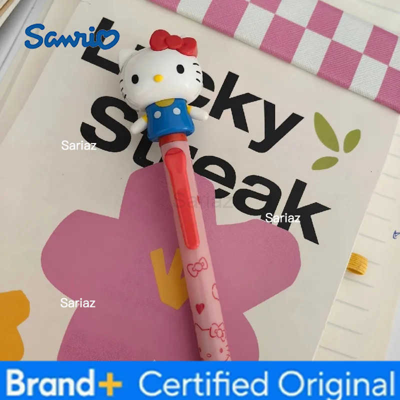 Sanrio Japan Kuromi Cinnamon Dog Kitty Waves Her Hands Cute Three Dimensional Doll Big Head Doll Movable 07mm Ballpoint Pen H251231