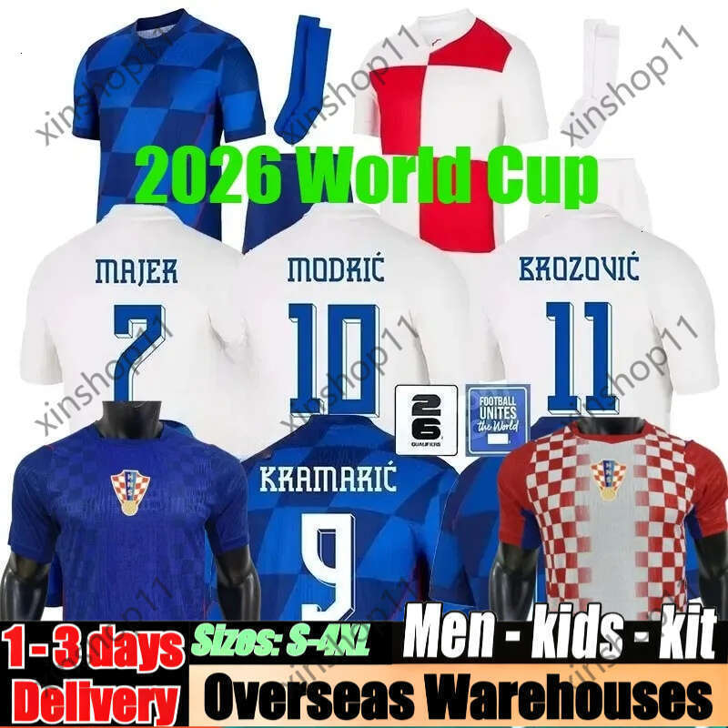 2026 World Cup Croatia Soccer Jersey Croatie National Team 25 26 27 Football Shirt Kids Kit Set Home White Away Blue Men Uniform MODRIC KOVACIC PASALIC PERISIC