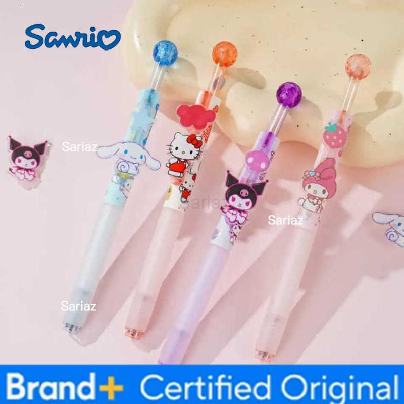 Sanrio New Diamond Press Gel Pen Hello Kitty Melody Kuromi Cartoon Student Quick-drying Smooth Writing Pen Gel Pens Stationery H251231